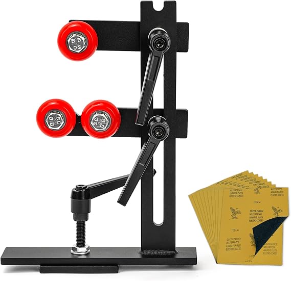 Wood Lathe Steady Rest, JAZORR L Shape Woodworking Steady Rest, Lathe Tool Rest,Wood Lathe Tools, Wood Lathe Tools and Accessories with Three Metal Fixing Wheels (Black)