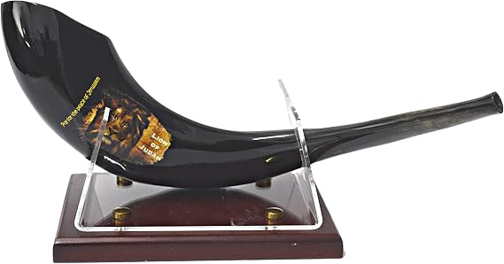 Amazing Ram Horn Shofar 15"-17" - Lion Of Judah Shofar pray for the peace of Jerusalem handmade from Holyland