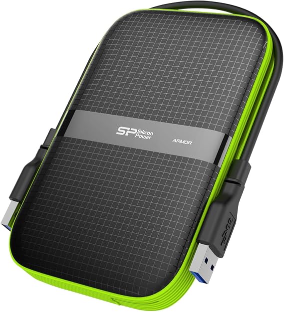 Silicon Power SP020TBPHDA60S3K 2TB Rugged Armor A60 Military-Grade Shockproof/Water-Resistant USB 3.0 2.5" External Hard Drive for PC, Mac, Xbox One, Xbox 360, PS4, PS4 Pro and PS4 Slim, Black