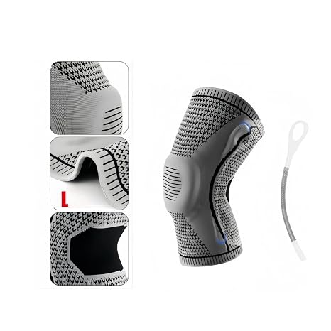Professional Knee Brace for Women & Men, Compression Meniscus Knee Support with Patella Gel Pad & Side Stabilizers Knee Sleeve for Sport, Gym, Runner, Workout, Joint Injury, Pain Relief (1, Large)