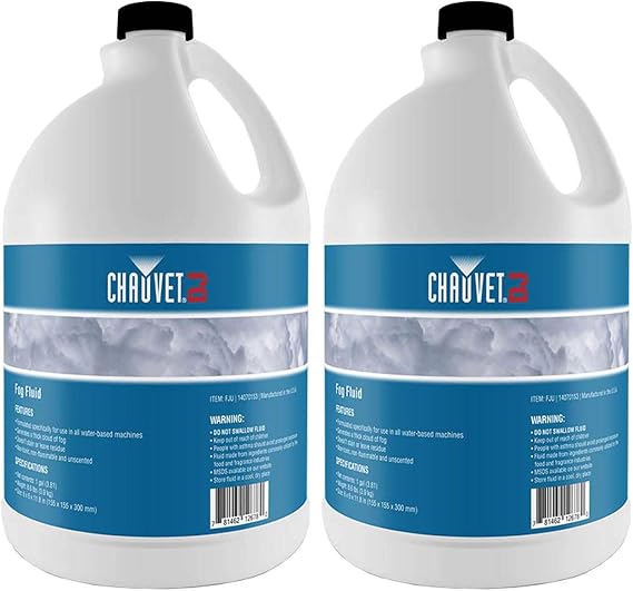 Chauvet DJ Fog Smoke Juice Fluid 1 Gallon Bottles for Fog Machines, Compatible with Chauvet and Other Leading Brands for Enhanced Atmosphere, 2 Pack