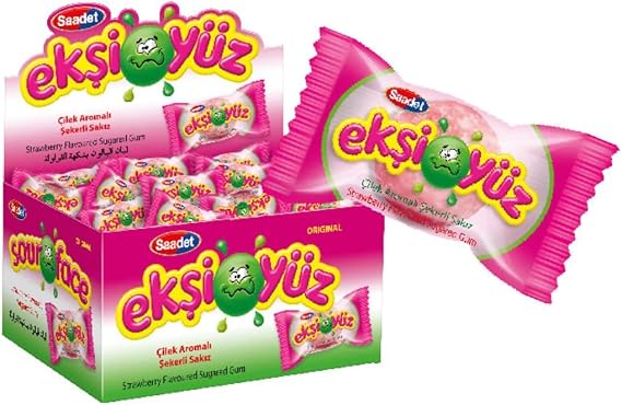 Eksiyüz Çilek Aromalı Sakız 100 Adet