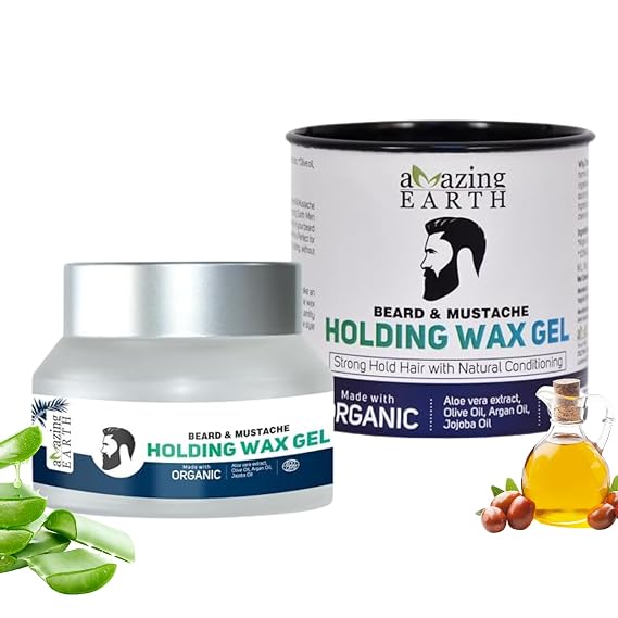 AMAzing Earth Beard & Mustache Holding Wax Gel for Men 50gm(1.8 Oz)