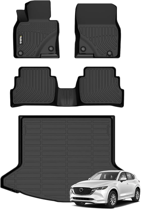 Wailtnb-Floor Mats & Cargo Liner for Mazda CX-5 2025 2024 2023 All Weather Custom Fit CX5 Guard Anti-Slip Trunk Mats fit for CX-5 2025-2023 Accessories for CX5 Black