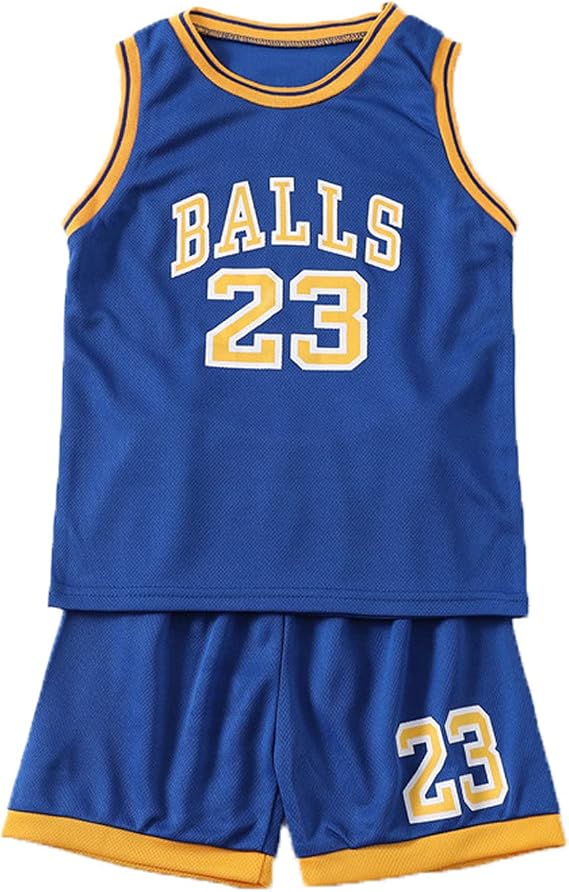 Toddler Kids Sports Shorts Set Baby Boys Girls Jerseys 2 Piece Basketball Tank Top Mesh Shorts Set