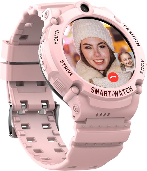 PTHTECHUS 4G Smart Watch Phone for Children - Kids Smartwatch with WiFi, Dail, Voice Messages & Video Calls, GPS Location, SOS, Camera and Pedometer for Boys Girl Present