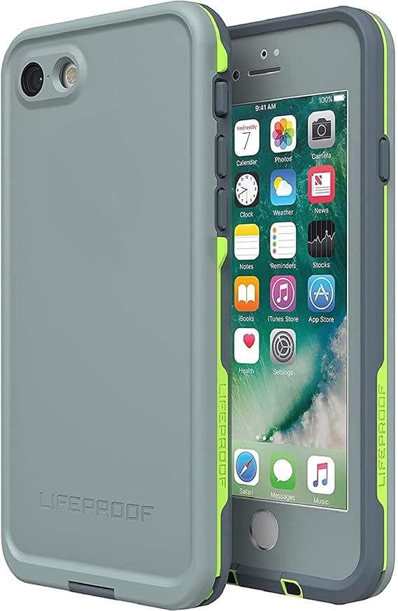 LifeProof FRE Series Waterproof Case for iPhone SE (3rd and 2nd Gen) & iPhone 8/7 (Only - Not Plus) - Non-Retail Packaging - Drop in (Abyss/Lime/Stormy Weather)