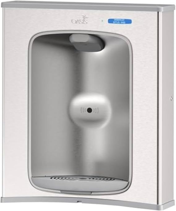 Oasis VersaFiller PWEBF Retrofit Bottle Filling Station for Wall Mount Drinking Fountains in Stainless Steel, Sensor Activated, Non-Refrigerated, 18" D x 12" W x 20" H