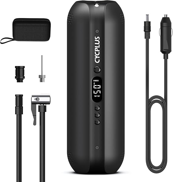 CYCPLUS Tire Inflator, 150PSI Air Compressor, DC/AC 2-in-1, LCD Display
