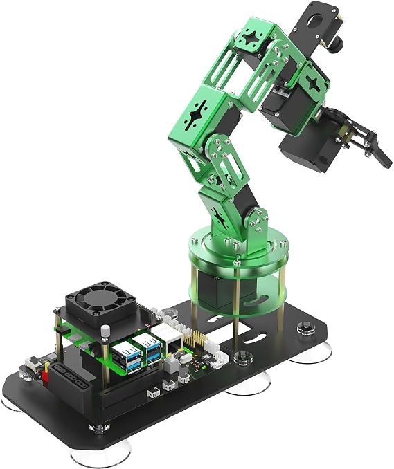 Yahboom 6DOF Robotic Arm for Raspberry Pi5-4GB ROS2,3D AI Vision Camera,Desktop Collaboration, Developed Python Programming for Mechanical Engineer