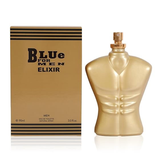 Blue Elixir Mens Perfume Eau de Toilette Fresh Sweet Warm Masculine Scent 90ml / 3.0 fl oz