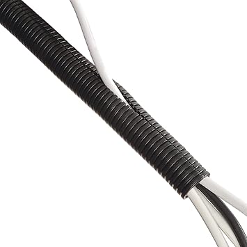 D-Line Black 43in Cable Sleeve, Flexible Wire Protector Tubing, Split Electrical Conduit, Plastic PC Cable Management Tube, Cord Sheath, TV Loom Tubing - 1.26in Diameter, 43-inch Length
