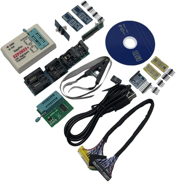 EZP2023 USB SPI Programmer with 12 Adapter Support 24 25 93 95 EEPROM Flash Bios Compiler Highest Programming Speed, 500199086