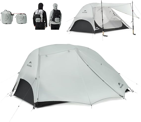 Naturehike Free Standing 2 Person Backpacking Tent with The Double Canopy Ultralight Nylon Double Layer Waterproof Camping for Camping, Festivals, Backyard, Sleepovers