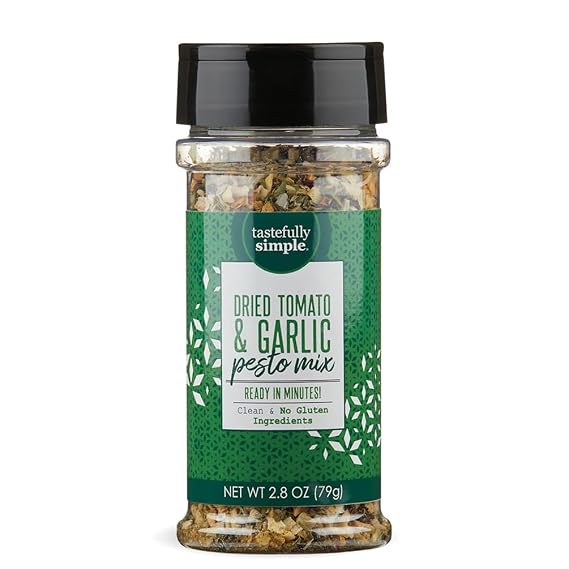 Tastefully Simple Dried Tomato and Garlic Pesto Mix, 2.8 Ounce
