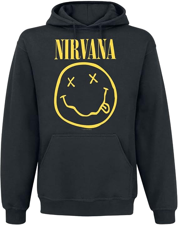 Nirvana Men's Yellow Smiley Hooded Sweatshirt