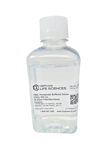 10X Phosphate Buffered Saline (PBS), 500 mL -from Cepham Life Sciences