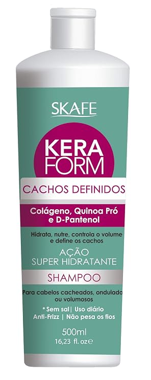 Skafe - Linha Keraform (Cachos Definidos) - Shampoo Super Hidratante 500 Ml - (Defined Curls Collection - Super Moisturizing Shampoo 16.90 Fl Oz)