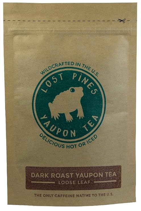 8 oz Dark Roast Yaupon Tea (loose leaf) - Lost Pines Yaupon Tea - Sustainably wild harvested yaupon, the only caffeinated plant native to North America.