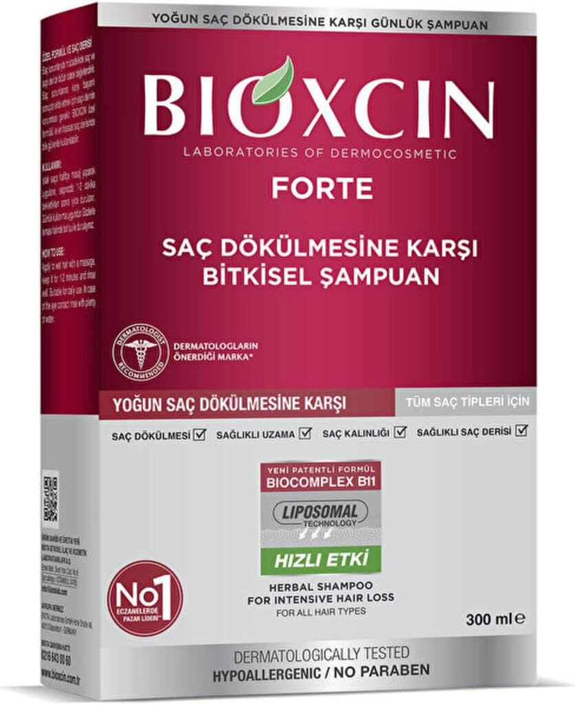 Bioxcin Forte Şampuan, Saç Dökülmesine Karşı, Tüm Saç Tipleri, 300 ml