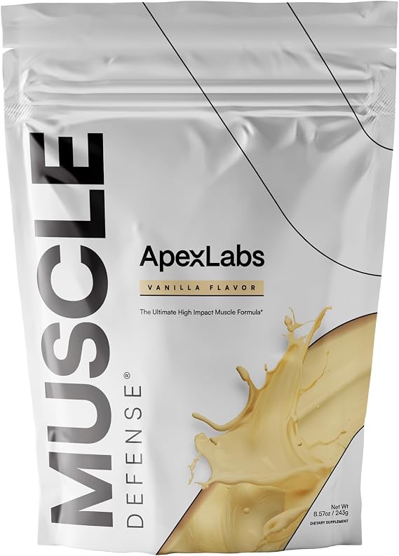 ApexLabs Apex Muscle Defense by Dr. Tracy Gapin- Hydrolyzed Whey Protein Blend with HMB, Leucine, Ursolic Acid & Velositol - Supports Lean Muscle Growth, Strength & Recovery, Vanilla - 15 Servings