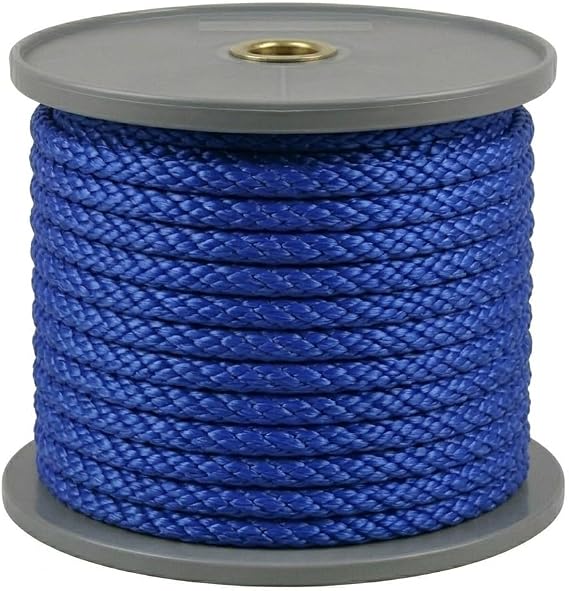 SBP-58140B 5/8 inch x 140 feet Solid Braided Poly Rope - Blue - Arborist Rigging Equine Farm