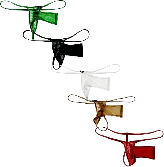 Men's Open-cut G-strings Thong Mens Open Front Underwear Thin Cool Silk Sexy Micro T-back Lingerie