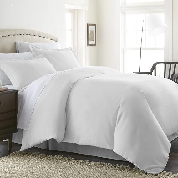 CELINE LINEN Wrinkle & Fade Resistant 2-Piece Duvet Cover Set - Protects and Covers Your Comforter/Duvet Insert, 1500 Series Luxurious 100% - Silky Soft, Twin/Twin XL, White