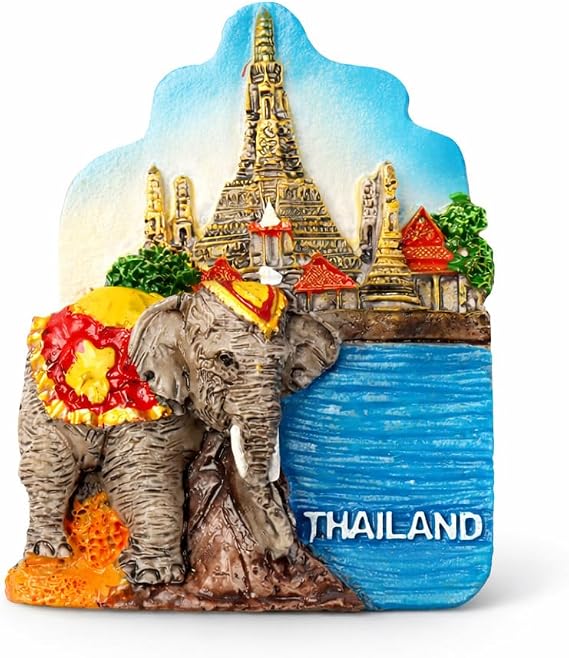 Thailand Travel Souvenir Refrigerator Magnets - Strong Flat Magnets for Refrigerator, Whiteboards, Cabinets, and Lockers