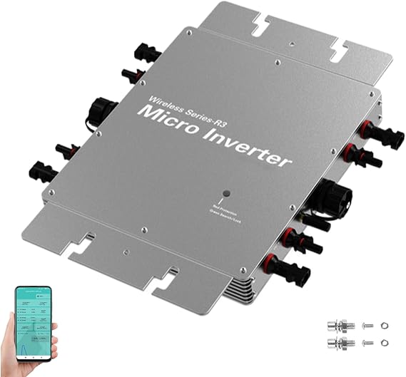 Micro Inverter 1600w Solar Grid Tie Inverter Intelligent Solar Inverter WiFi for Balcony Power Plant, Pv Inverter for 2 Solar Panels/Ip67/App/Mppt