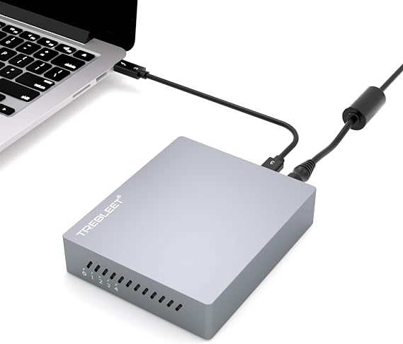 Thunderbolt 3 Four-Slot M.2 NVMe SSD Enclosure 40Gbps up to 2800MB/s Support Thunderbolt 2 Compatible with M1 M2
