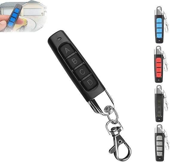 4-in-1 Remote Control duplicator, Remote Control Duplicator for Cars, Wireless Cloning Key Fob Duplicator, 433MHz Copy Remote Controller, Universal Garage Door (1Pc Black)