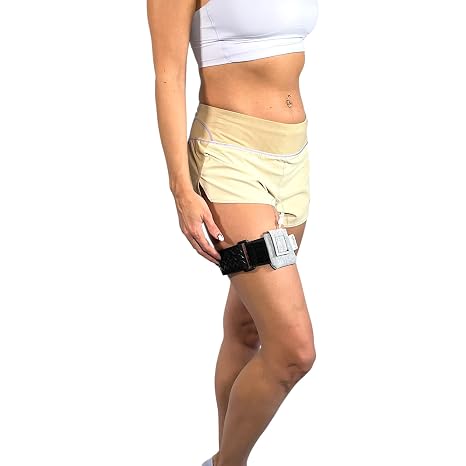 Pumpcases Insulin Pump Adjustable Leg Band, Heather Gray, Small