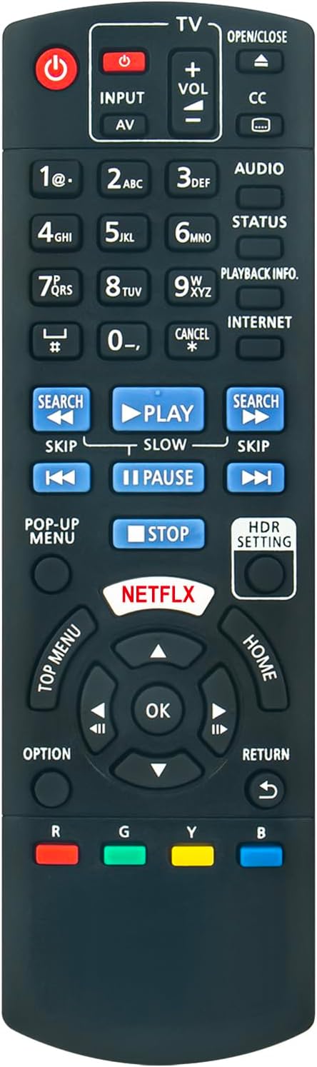 N2qayb001206 交換用ブルーレイディスクプレーヤーリモコン パナソニック ストリーミング 4k ブルーレーヤー Dp-ub820 Dp-ub820-k Dp-ub820pck Ub820eb-k Dp-ub820eb-k Dp-ub820eb-kに対応