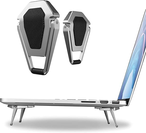 Portable Invisible Laptop Stand, Mini Aluminum Cooling Pad,Computer Keyboard Mount Kickstand,Ergonomic Lightweight Laptop Desk Stand (1pack(2pcs))