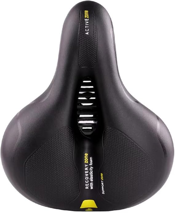 Comfortable Bike Seat Shock Absorbing Ball Memory Foam Waterproof Wide Bike Saddle, Breathable Middle Groove Design,Suitable for Bike/Mountain/Road Bikes
