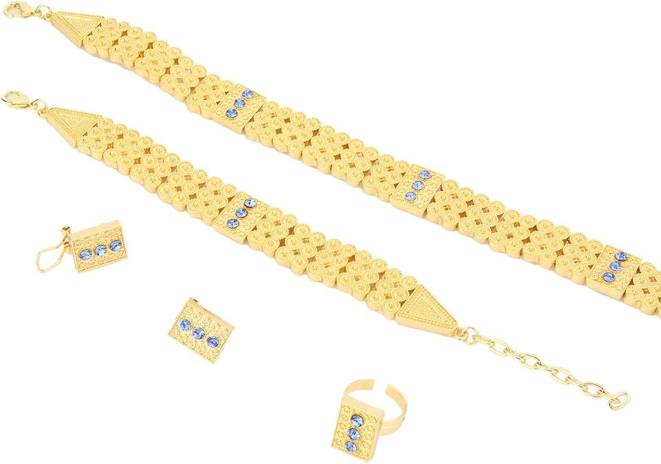 Ethiopian Set Jewelry Chokers Necklace Bracelet Earring Ring Sets Eritrea Habesha
