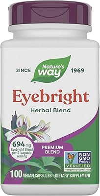 Natures Way Eyebright Herb Premium Blend, Herbal Blend, Non-GMO Project Verified, Eyebright Supplement, Vegan, 100 Capsules Packaging May Vary