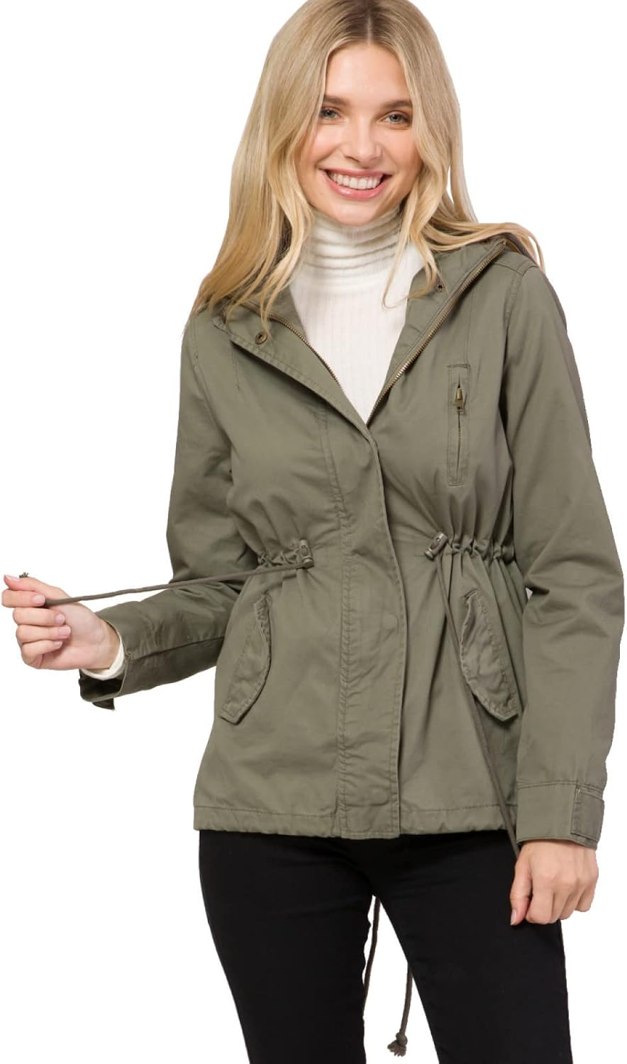 Design by Olivia Womens Military Anorak Safari Hoodie Jacket