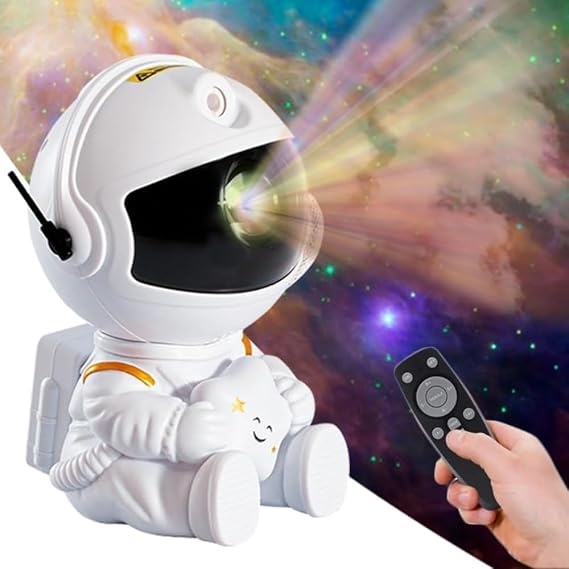 Astronaut Galaxy Projector, Star Projector Galaxy Night Light - Astronaut Light Projector, Starry Nebula Ceiling LED Lamp with Remote Control, White Star