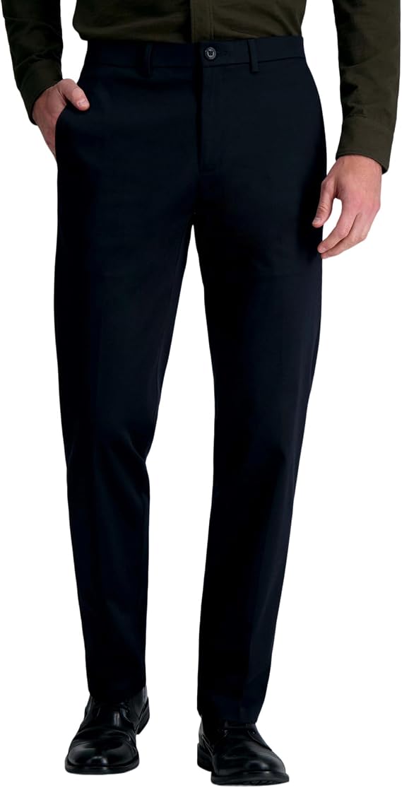 Haggar Men's Straight Fit Wrinkle Free Performance Khaki Pant