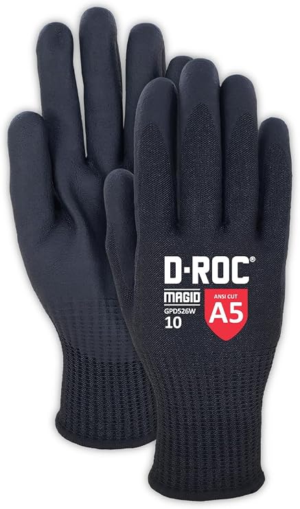 MAGID D-ROC Merino Wool Lined ANSI A5 Winter Work Gloves