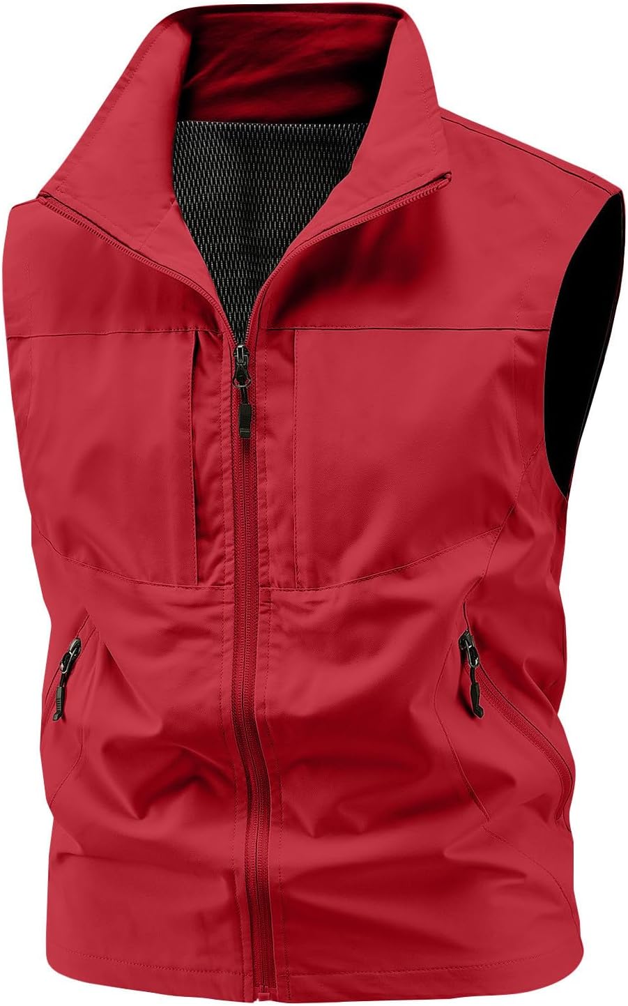 Going Out Tank Coats for Men Solid Color Sleeveless Jacket Stand-up Collar Waistcoat Cardigan Outdoor Outwear Daily