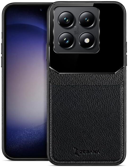 Zebana Xiaomi Mi 14T ile Uyumlu Kılıf Zebana Lens Deri Kılıf Siyah