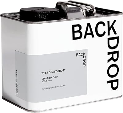 BACKDROP | Premium Exterior Paint | Semi-Gloss Finish for Outdoor Trim & Doors | Self-Priming, Low VOC, Green Wise Certified | WEST COAST GHOST - Super light gray with blue undertones | 0.5 Gallon