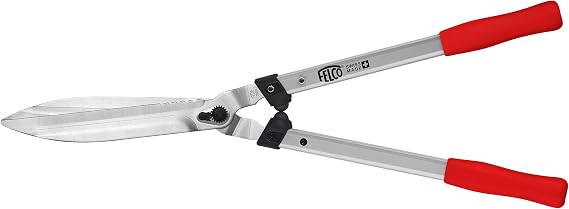 FELCO F250-63 Swiss Made Hedge Shears for Gardening 25" Lightweight Precision Clippers for Shrub Trimming | Hedge Scissors | Trimmer Tool with Chromed Carbon Blades | I-Beam Handles