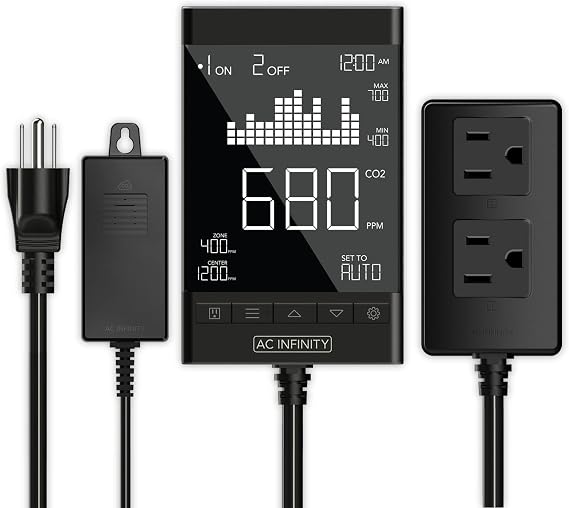 AC Infinity CO2 Controller, Smart Outlet Carbon Dioxide Monitor.