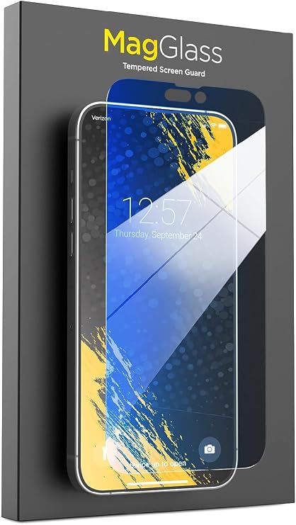 magglass Bluelight Screen Protector, Compatible with iPhone 15 (2023) Blue Light Blocking Tempered Glass, Easy Bubble-free Applicator Included (9H)