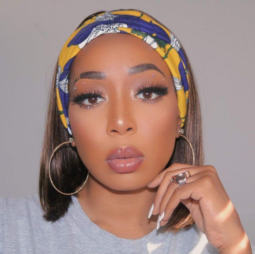 LUVME HAIR Short Bob Headband Wig Straight Hair Blonde Highlight Wig Human Hair For Black Women Glueless None Lace Front Wig Beginner Friendly 150 Density 12 Inch