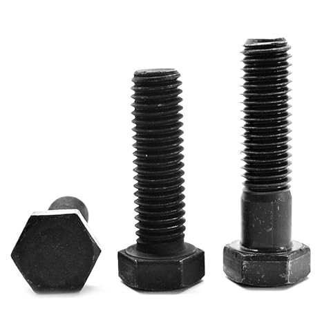 3/8"-24 x 2 (PT) Fine Thread Grade 5 Hex Cap Screw (Bolt) - USA Medium Carbon Steel Black Oxide Pk 25